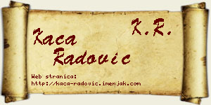 Kaća Radović vizit kartica